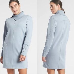 Athleta Cozy karma asym sweatshirt dress voyage gray blue